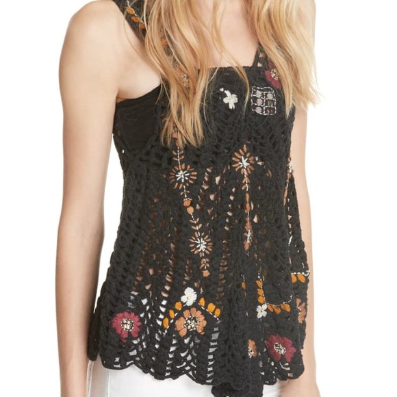 SOLD! Free People Last Rose Embroidered Tank - Picture 2 of 6